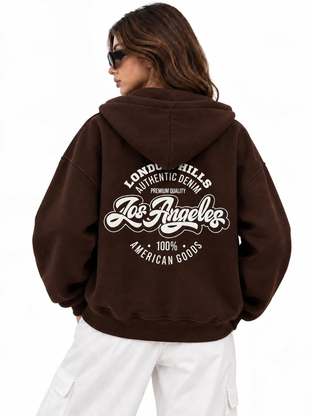 London Hills Hoodies for Women Stylish Sweater for Woman with Zip Stylish Latest Unisex Graphic Print Cotton Blend Fleece Hoodie Zipper Winter wear Hood Regular Fit, Long Sleeve