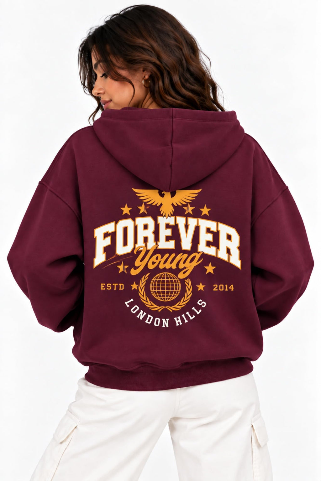 London Hills Hoodies for Women Stylish Sweater for Woman with Zip Stylish Latest Unisex Graphic Print Cotton Blend Fleece Hoodie Zipper Winter wear Hood Regular Fit, Long Sleeve