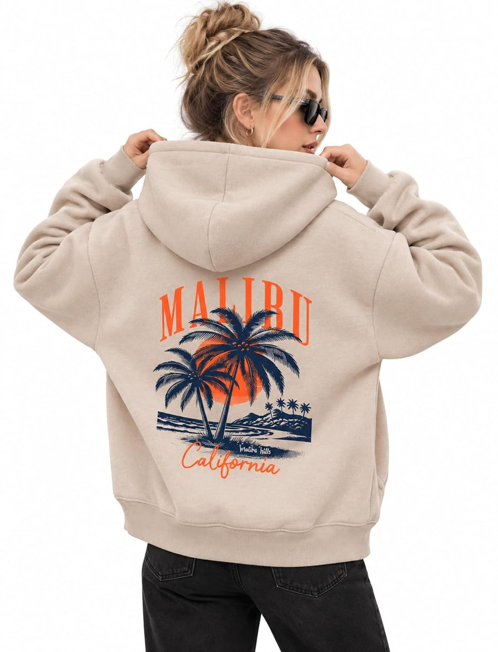 London Hills Hoodies for Women Stylish Sweater for Woman with Zip Stylish Latest Unisex Graphic Print Cotton Blend Fleece Hoodie Zipper Winter wear Hood Regular Fit, Long Sleeve